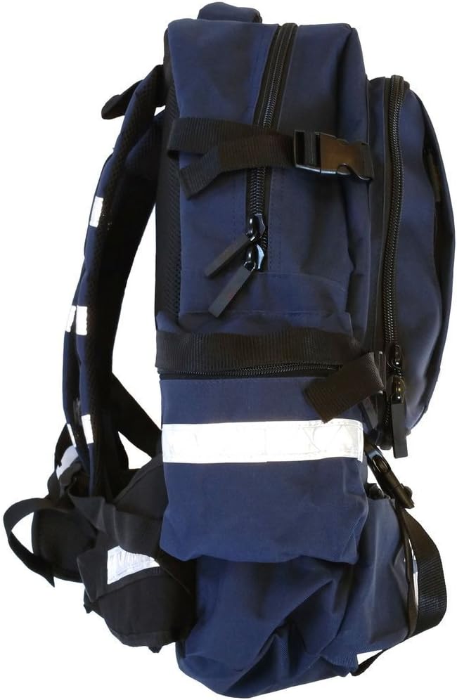 LINE2design First Aid Tactical Bag Kit - EMT Emergency First Responder Rescue Tactical Carry Fully Stocked Large Medical Supplies Medical Backpack Trauma Kit - Paramedic EMS Bags - Navy Blue