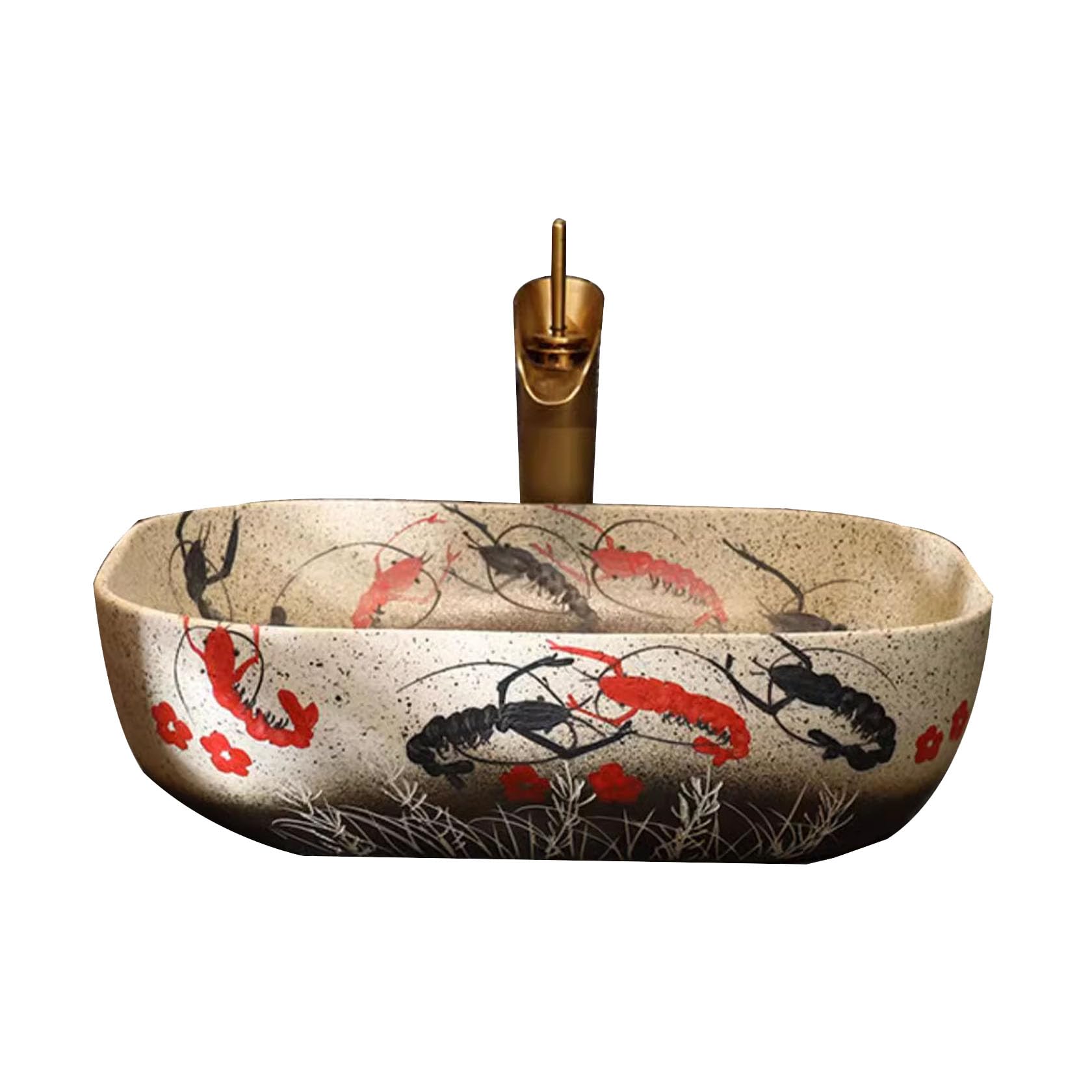 Vasque de salle de bain en céramique style rétro pour maison de campagne