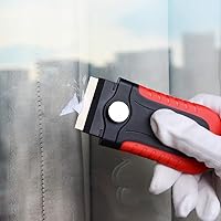 Vista 8 de Gomake Herramienta raspadora de hoja de afeitar con contenedor de almacenamiento de cuchillas, raspador de estufa de vidrio con 10 cuchillas