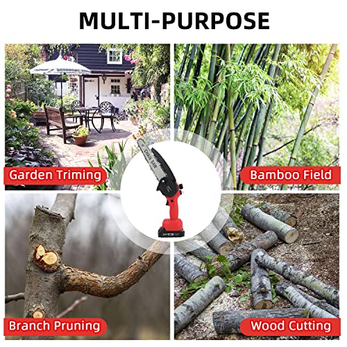 Pafieo Mini Kettensäge 8 Zoll, 8/6 Zoll 2 in 1 Akku Kettensäge, mit 3000 mAh Batterien Großer Kapazität und 2 Führungsplatte, Mini Kettensäge mit Akku für Gartenscheren Astschere Holzschneiden – Bild 6