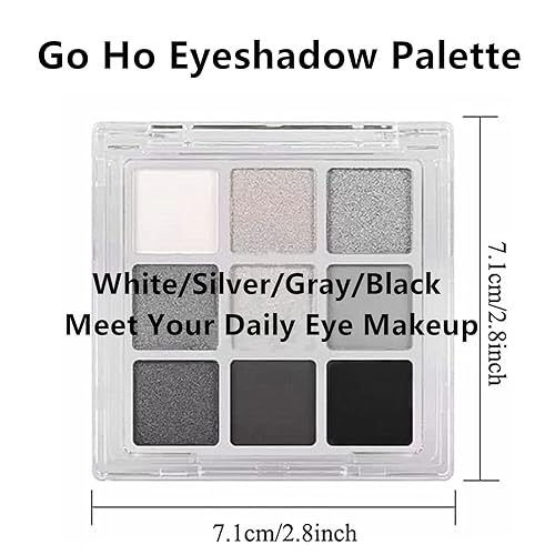 Miniatura 7 de Go Ho Paleta de sombras de ojos negras paleta de sombra de ojos de color negro de ojos blancos paleta de maquillaje de ojos mate y brillante