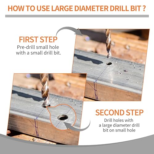 Miniatura 3 de Meccion Broca de cobalto de 3564 pulgadas, acero de alta velocidad M35 con vástago reducido para metal, hierro fundido, acero inoxidable, aleación,