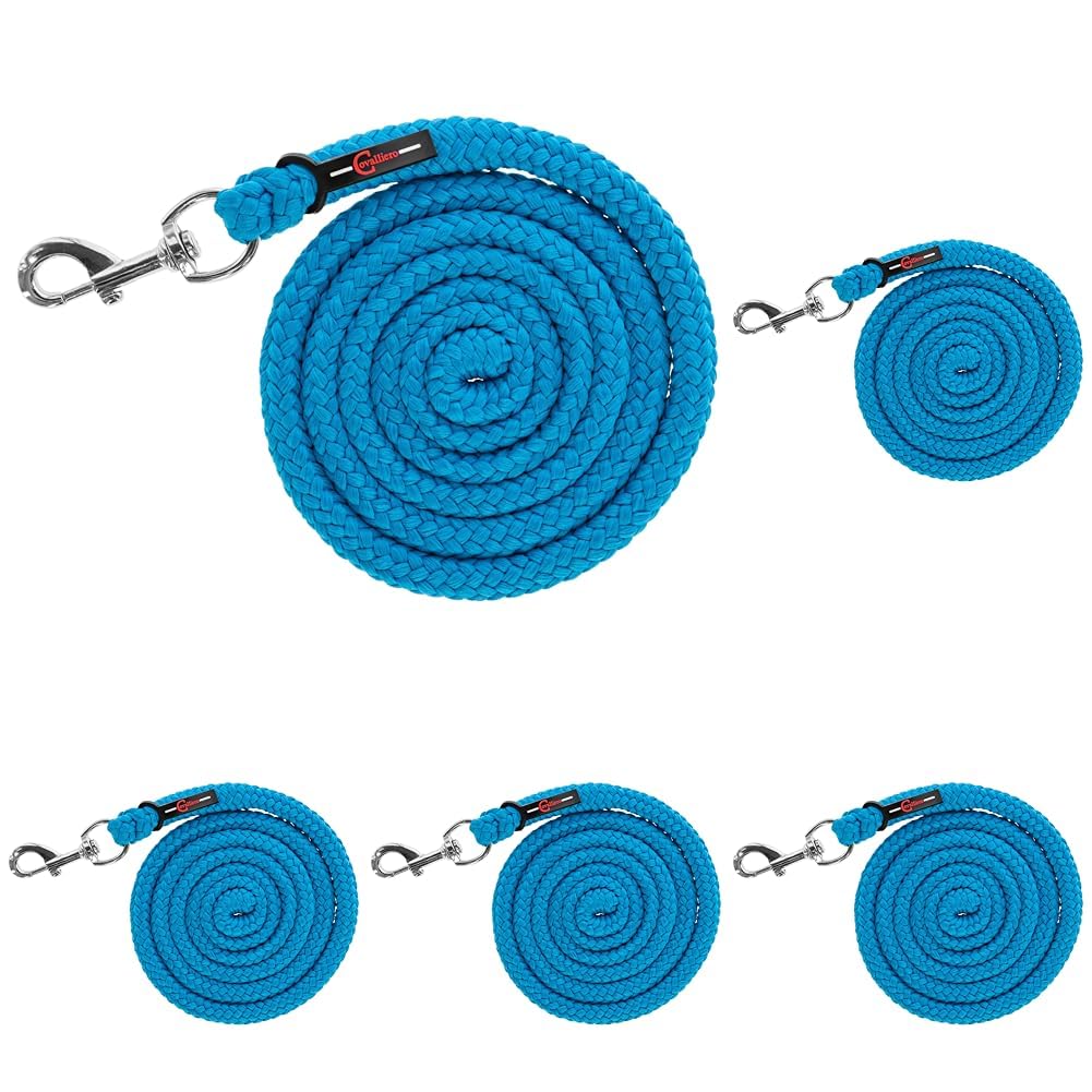 Kerbl Führstrick Hippo mit Karabinerhaken ? Blau (Länge 200 cm, Gewicht 0,1 kg, Material Polyethylen, Strick, Leine) 3230441 (Packung mit 5)
