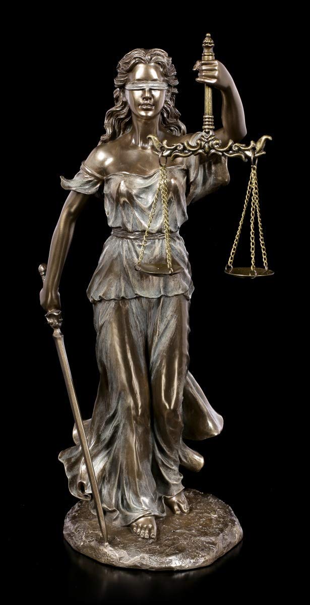 Unbekannt Figura Themis - Dea con Spada e Bilancia Greca Dekofigur, Bronzato & Colorato,H 34 cm, Serie: Studio Collection
