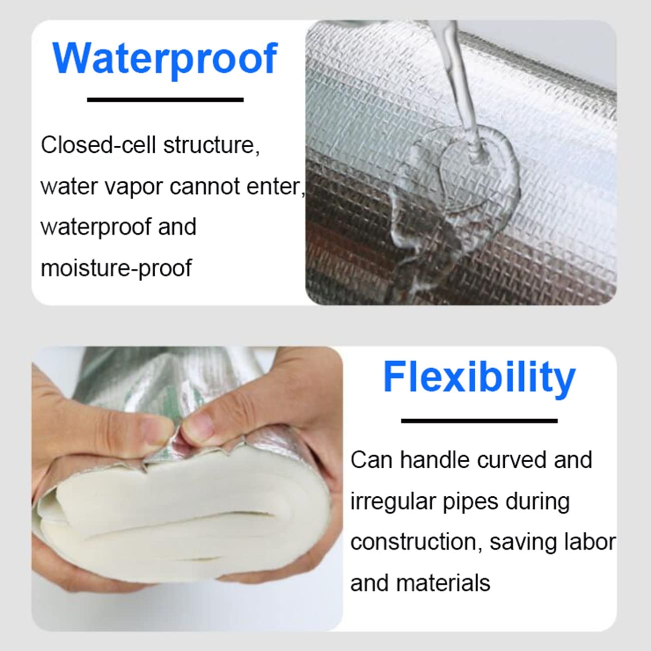 Coquilla Aislante De Papel De Aluminio Autoadhesivo Anticongelante Y Retardante, Aislamiento De Tuberías De 30mm De Espesor, ID 22-219mm, Para Tubería De Agua Fría Y Caliente ( Size : 219mmx30mm )