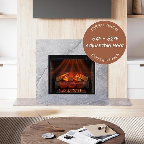 Vista 47 de Modern Ember Uptown - Kit de molduras para chimenea eléctrica, kit de 28 molduras para calentador eléctrico, insertos de chimenea eléctrica