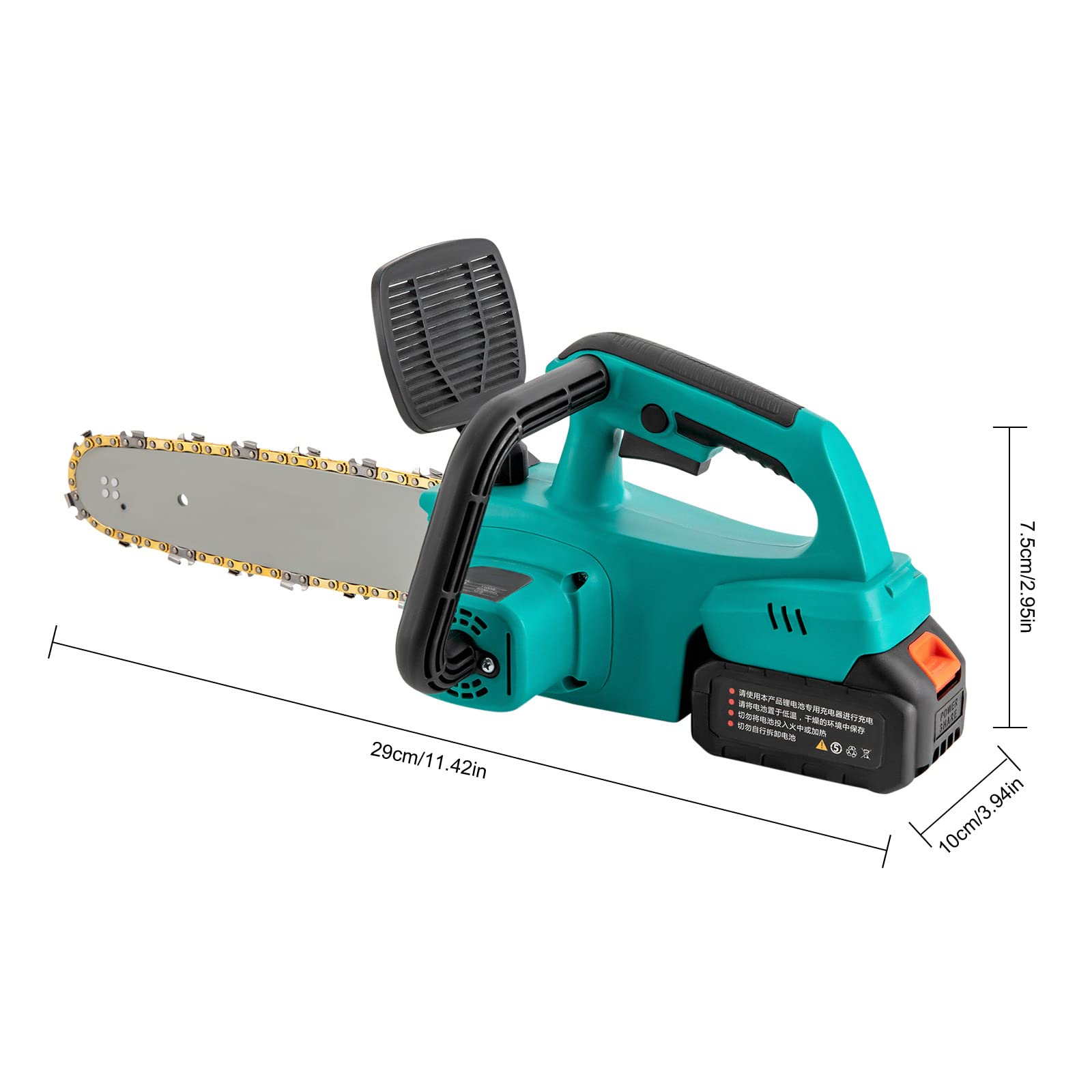 Akumulatorowa piła łańcuchowa, ręczna piła łańcuchowa 1100 W, z 2 bateriami litowymi 3000 mA, 21 V, 1 A, 6200 obr./min, mini piła łańcuchowa do drzew ogrodowych, nożyce do gałęzi, cięcia drewna