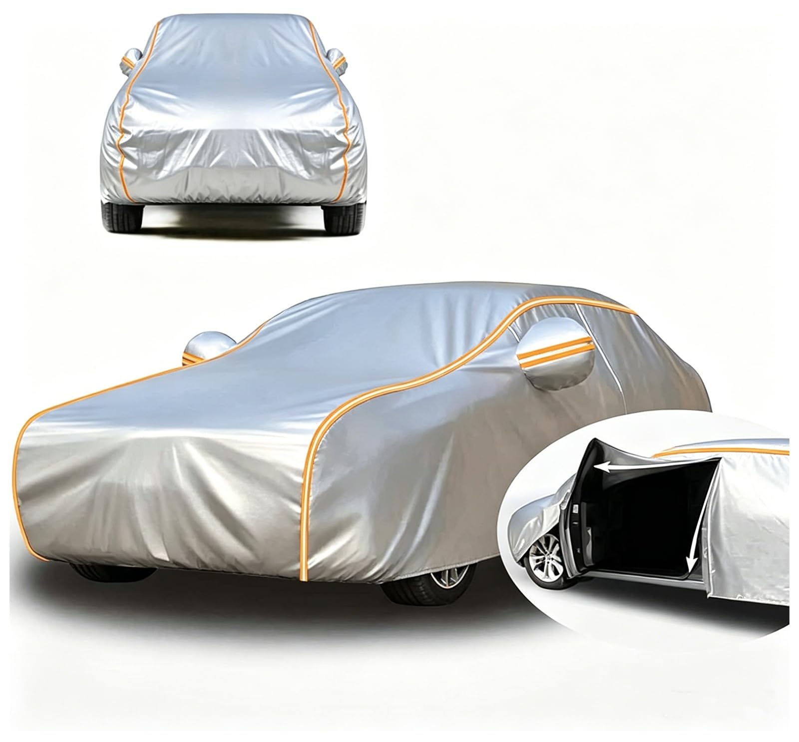 Funda Coche para Renault Captur E - Tech （2024-2026），Funda Coche Exterior Impermeable Transpirable Viento Nieve Lluvia Polvo Resistente，con Cremallera Lateral