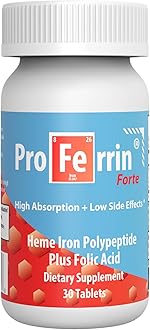- Forte-12mg of high Absorbing Heme Iron Polypeptide. Easy on the Gut. 30 Tablets. 1mg of Folic Acid to aid in red Blood Cell Production. Not affected by Coffee, Calcium, or PPI's.