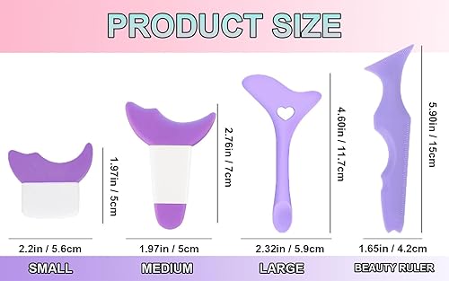 Miniatura 2 de Plantillas multifuncionales para delineador de ojos 4 piezas, juego de herramientas de maquillaje de ojos ayuda delineador de ojos + regla de