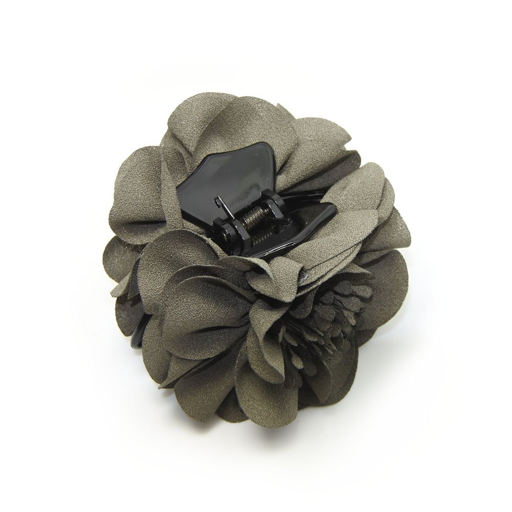 Meilliwish Beautiful Flower Rose Wedding Women Girls Hair Claw Clip 1 PCS(D49)(Grey) - Image 2