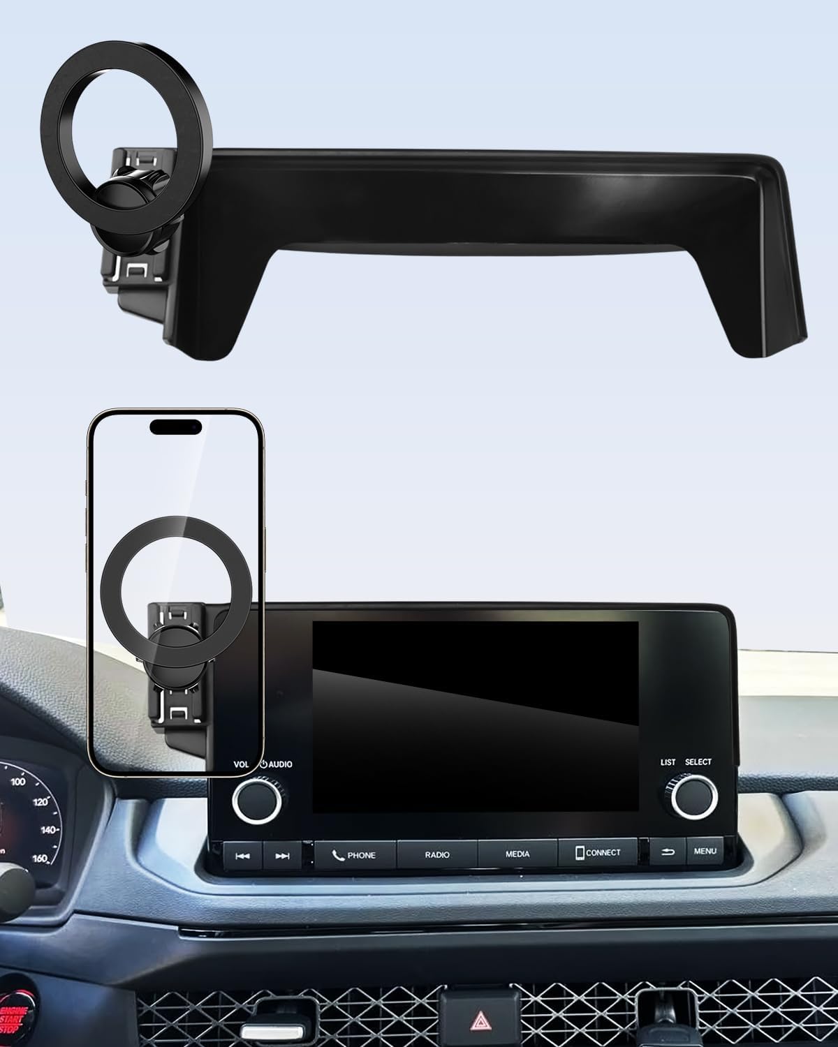 PZK Car Phone Mount for 2023-2025 2026 Honda Accord LE/EX Accessories Only for 7-Inch Screen Compatible with Magsafe Car Phone Holder with Stroage Box (Not Fit Hybrid Sport/EX-L/Touring/Sport-L/Prime)