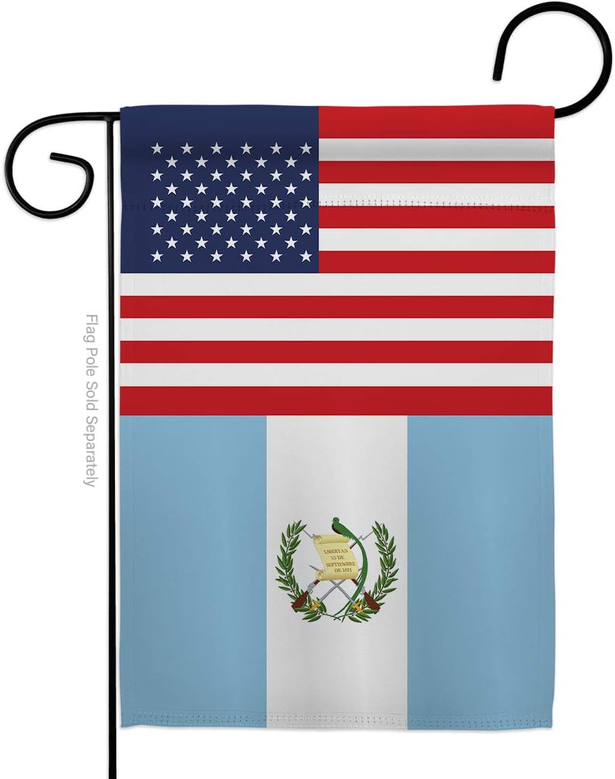 Guatemala US Friendship Garden Flag Set Wall Holder Regional USA American Alliance World Country Particular Area Small Decorative Gift Yard House Banner Made In 13 X 18.5