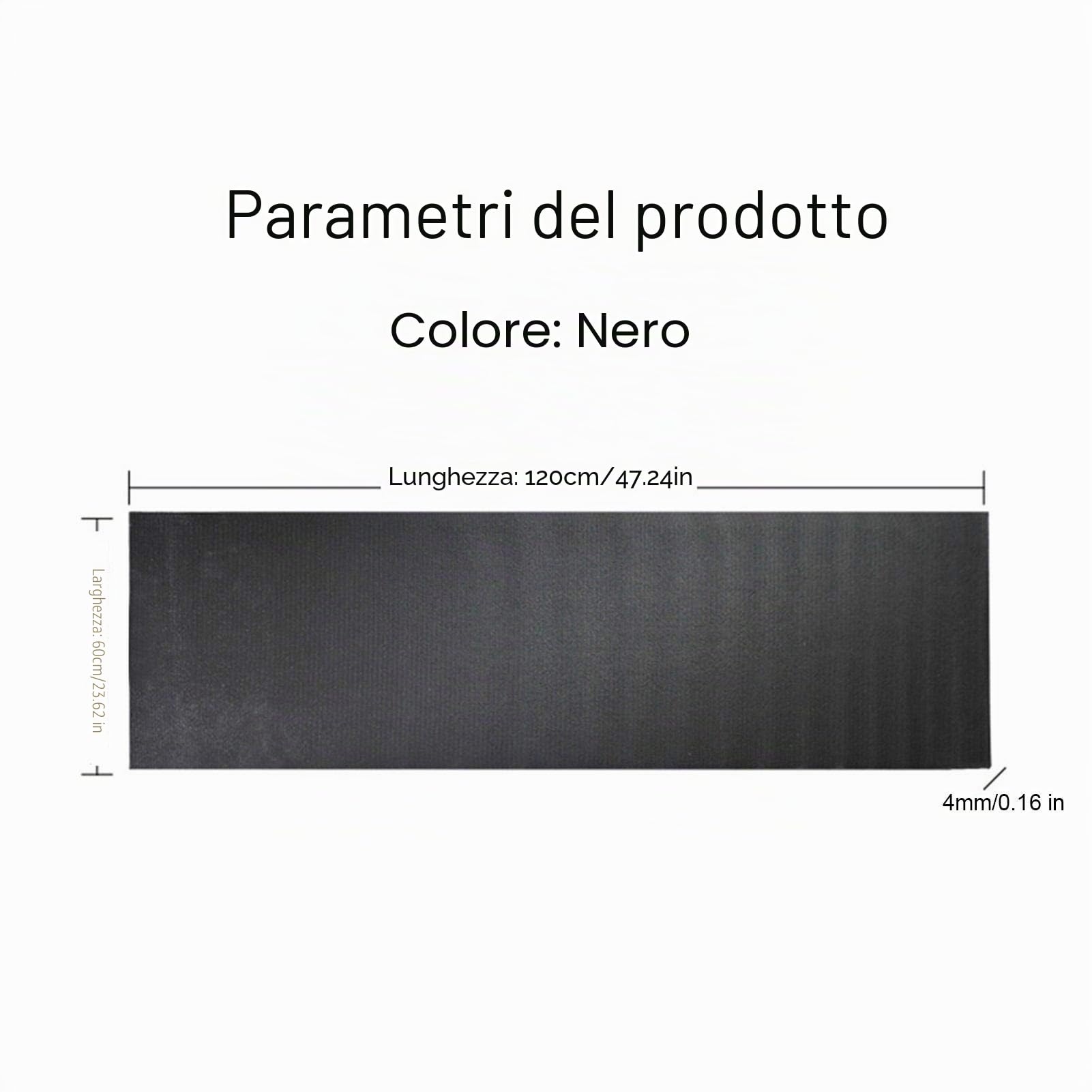 tappetino da trattamento, 120 x 60 cm, multiuso, antiscivolo, tappetino protettivo per pavimento resistente agli urti, per tapis roulant, cicli e altre attrezzature da palestra