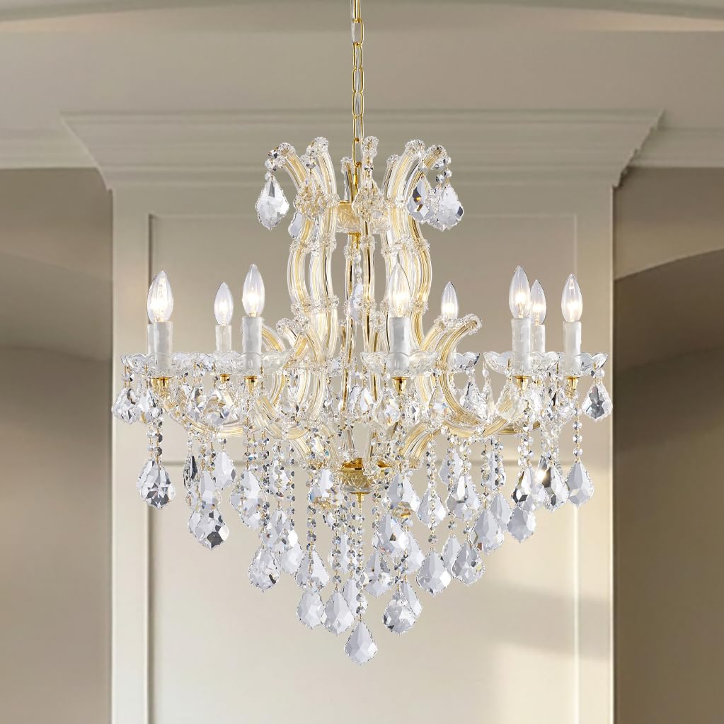 TMAFON Modern Gold Crystal Chandelier Lighting - Luxury Maria