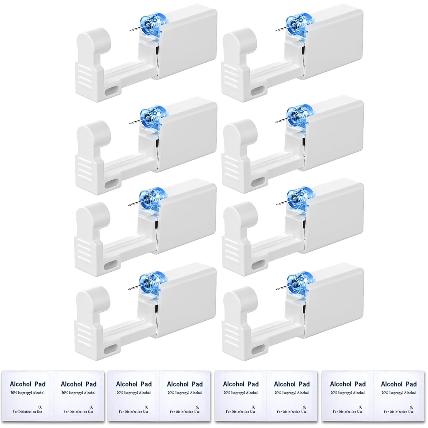 RAJry 8 Pcs No Pain Self Ear Piercing Disposable Stud Gun Kit (Silver) Pack of 8-picture-13