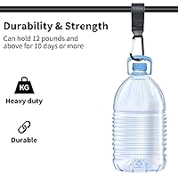 Vista 4 de Ganchos para colgar cochecito, 2 correas de clip de cuero duraderas estilo cochecito, ganchos para cochecito de bebé para bolsas de pañales, bolsas