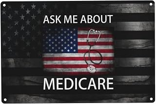Ask Me About Medicare Clearly Visible Metal Information Signage 12x8in Useful