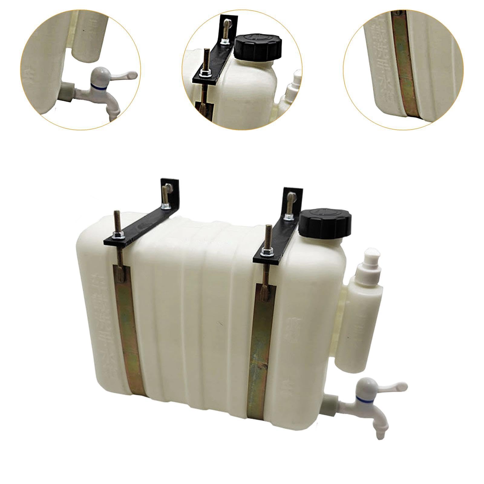 Tanque de Agua con Soporte para Vehículos Grifo Incorporado Y Dispensador de Jabón Diseño Colgante Portátil Resistente Adecuado para Camiones, Longitud 47 Cm