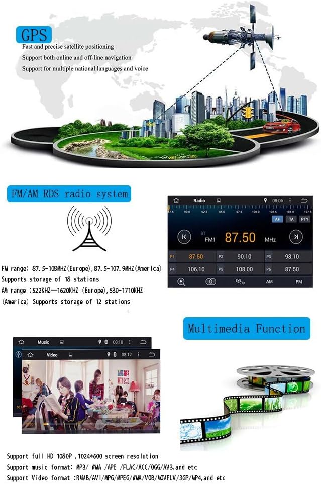 Android 8.0 in-Dash 2 Din 7" Car Stereo Autoradio Head Unit Car Radio 8-Core RAM 4G ROM 32G Sat Nav Car GPS Navigation for Mercedes-Benz Smart (2012-2015) (with Backup Camera)