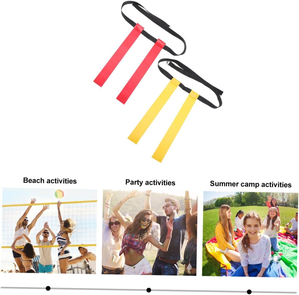 WOONEKY 2pcs Rugby Waist Belt Flags Football Training Flags Boys and Girls and Adults Wear-resistant Design and Fluorescent Colors for Outdoor Games and Team Activities