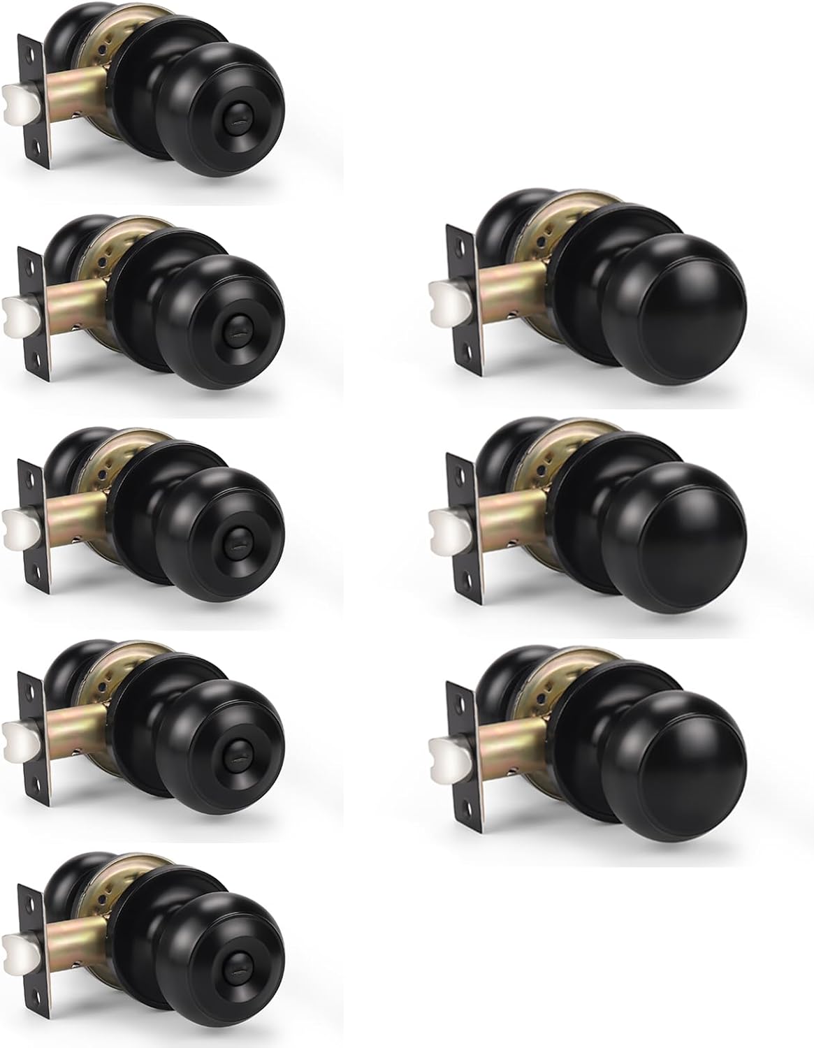 KNOBWELL 5 Pack Privacy Door Knobs and 3 Pack Passage Door Knobs, Matte ...