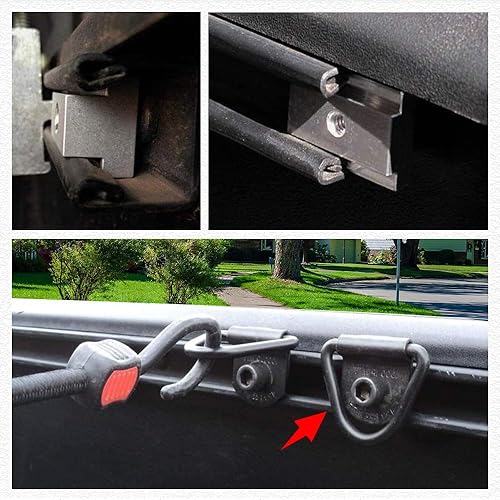 Miniatura 6 de HAOBO 4PCS Cargo Tie-Down Anchors, 2" Black Steel V-Ring Bolt On Trailer Anchor, Heavy Duty Truck Bed Tie Down Anchors Surface Mounting, Universal