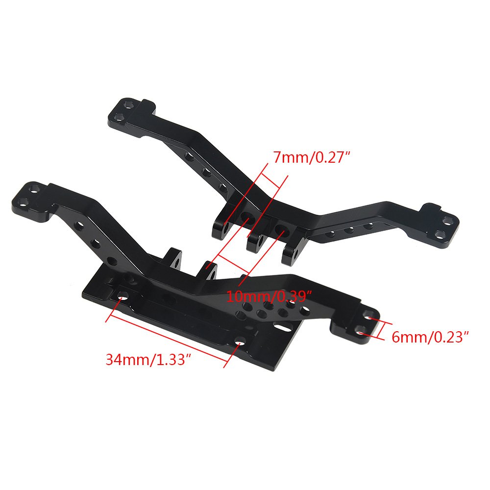 RCLions Aluminum Front/Rear Axle Link Mount for 1/10 RC Crawler Car Axial SCX10 Axle (Black)