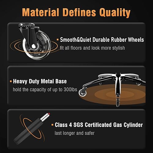 Miniatura 9 de EZAKI Silla de oficina con respaldo alto, brazos abatibles, silla ejecutiva de escritorio para computadora, soporte lumbar integrado, acolchado