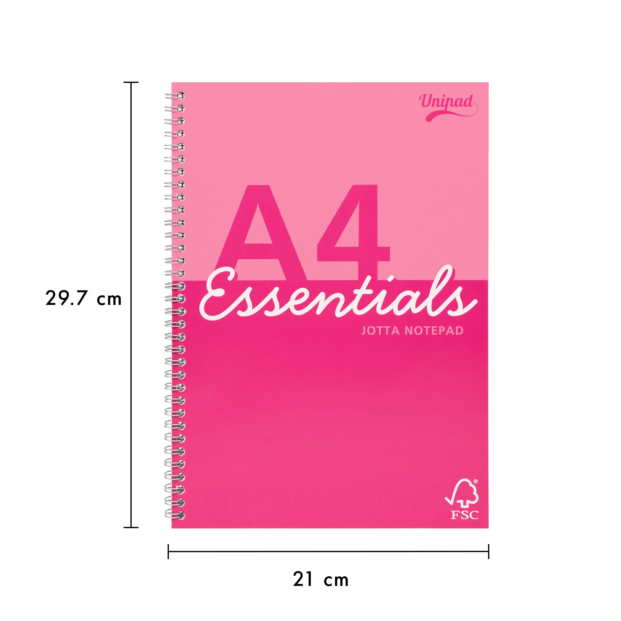 Pukka Pad Essentials A4 Jotta Notebook, Pack of 4 Assorted Pink & Orange Notepads with 160 Pages - Image 3