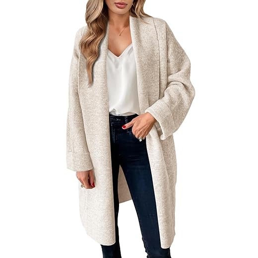Saodimallsu Womens Long Cardigan Sweaters Chunky Open Front Oversized Slouchy Knit Fall Trendy Coatigan Jackets