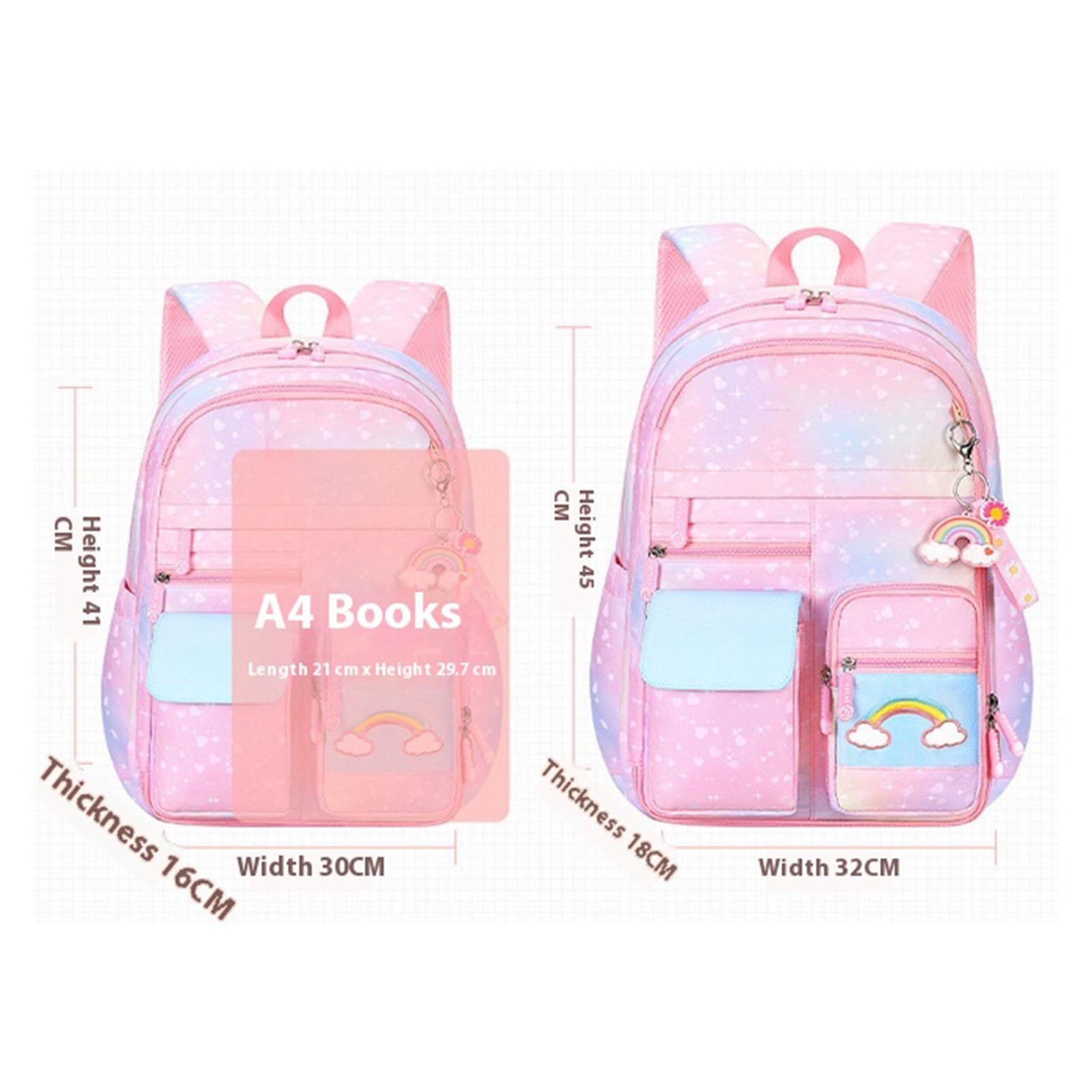 Zaino Bimba scuola Elementare, Zaino Asilo Bambina Ritorno a Scuola | Zainetto Asilo Bimba Brillante E Glitterato Zaino Scuola Media Ragazza Elegante E Pratico Zaini Scuola Elementare