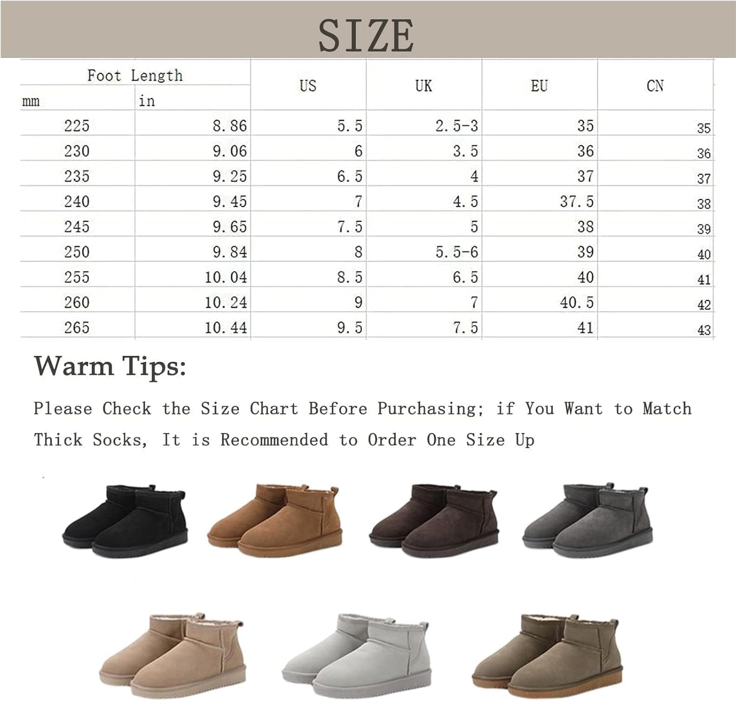 Genérico Women's Classic Ultra Mini Ankle Boot, Winter Comfortable Warm, Outdoor Anti-Slip Snow Boots, Fur Lined Faux Suede Leather Short Ankle Boots (37 EU,Brown)
