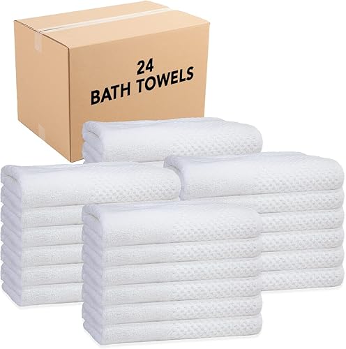 Arkwright Eclipse - Toallas de mano irregulares blancas (caja a granel de 120, 3.5 librasdoz), toallas de baño perfectas de Almirante, toallas de