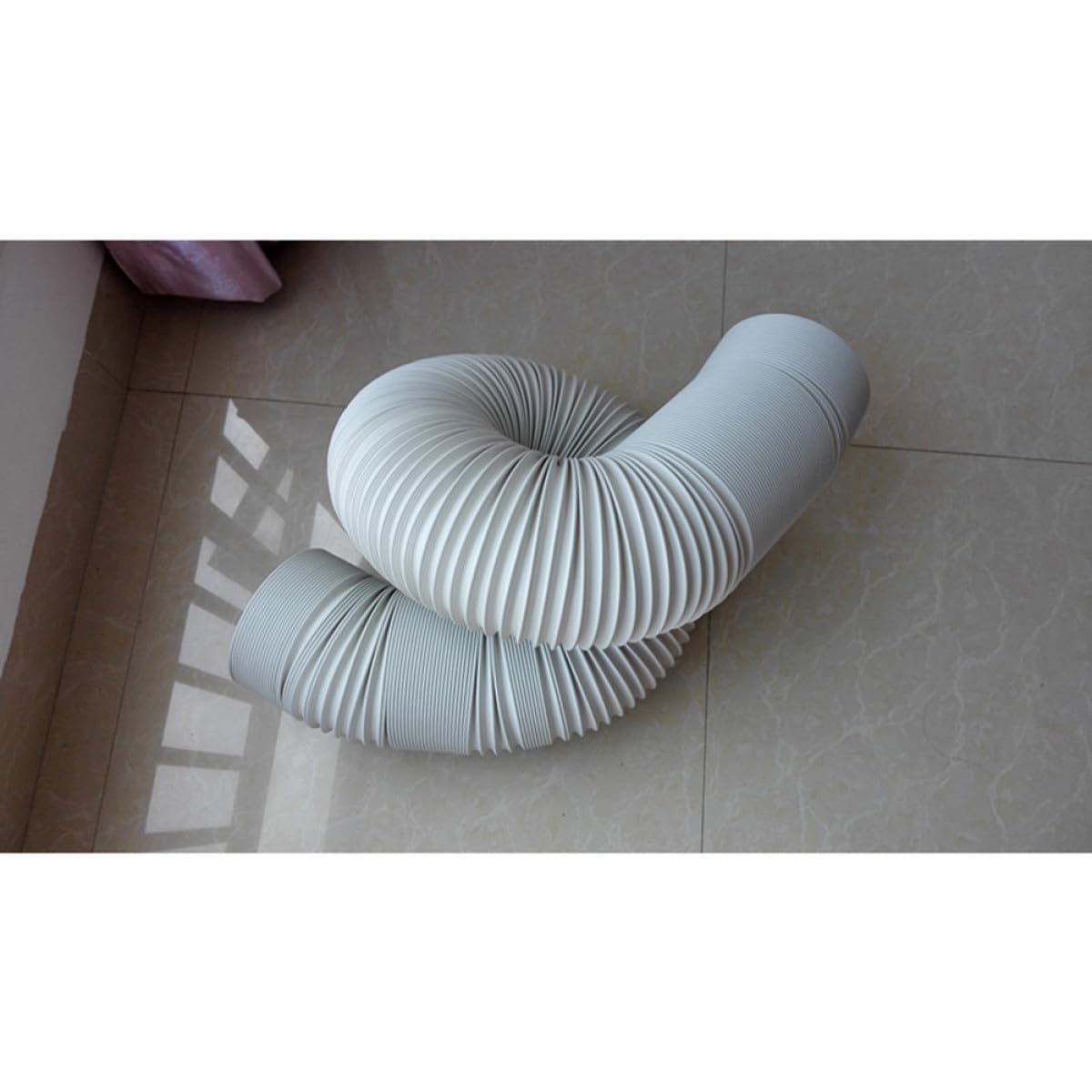 Tubo di Scarico per Climatizzatore Portatile Extra lungo 2 M | Bianco in Plastico, Flessibile ed Estendibile, Vacanze Estive, 1 Pezzo