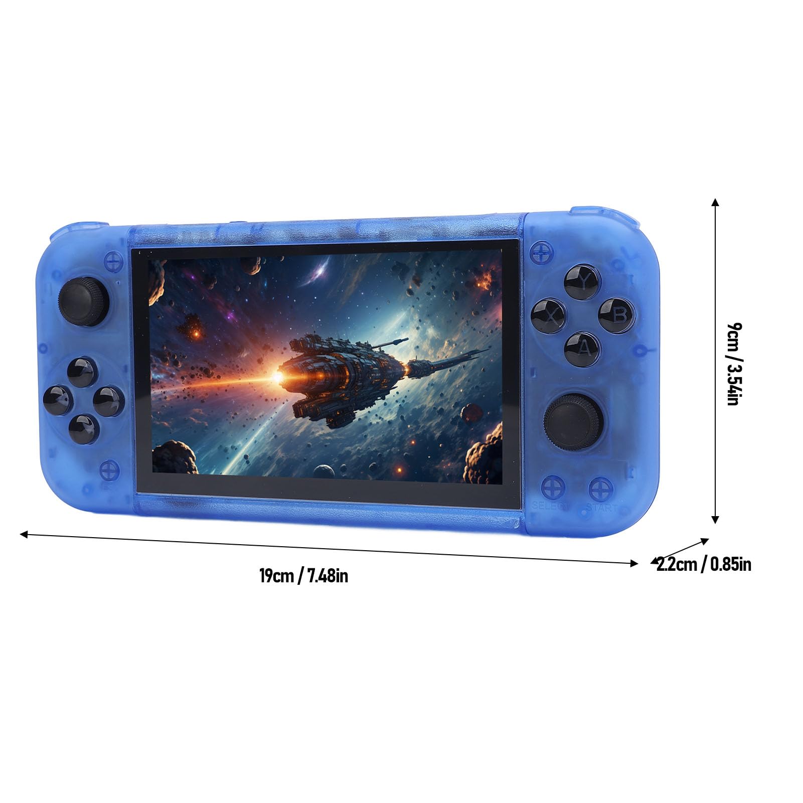 SUNGOOYUE Console di Gioco Portatile retrò Uscita TV con Schermo IPS Portatile da 5 Pollici per Gli Appassionati di Giochi (Blu Trasparente)