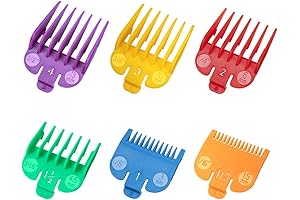 Wahl Designer Clipper Guards Compatible w/ Babyliss FX870, Color Coded Replacement, 6 PC Set, 1/16"-1/2"
