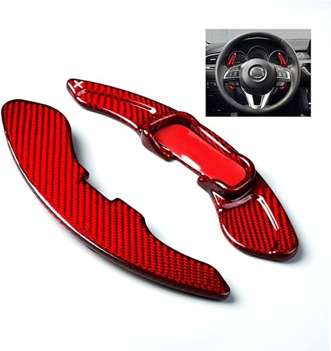Miniatura 10 de SANRILY Extensión de palanca de cambios de paleta de fibra de carbono para Mazda 6 3 CX3 CX5 CX9 MX5 2017-UP Palanca de cambio de palas de cambio de