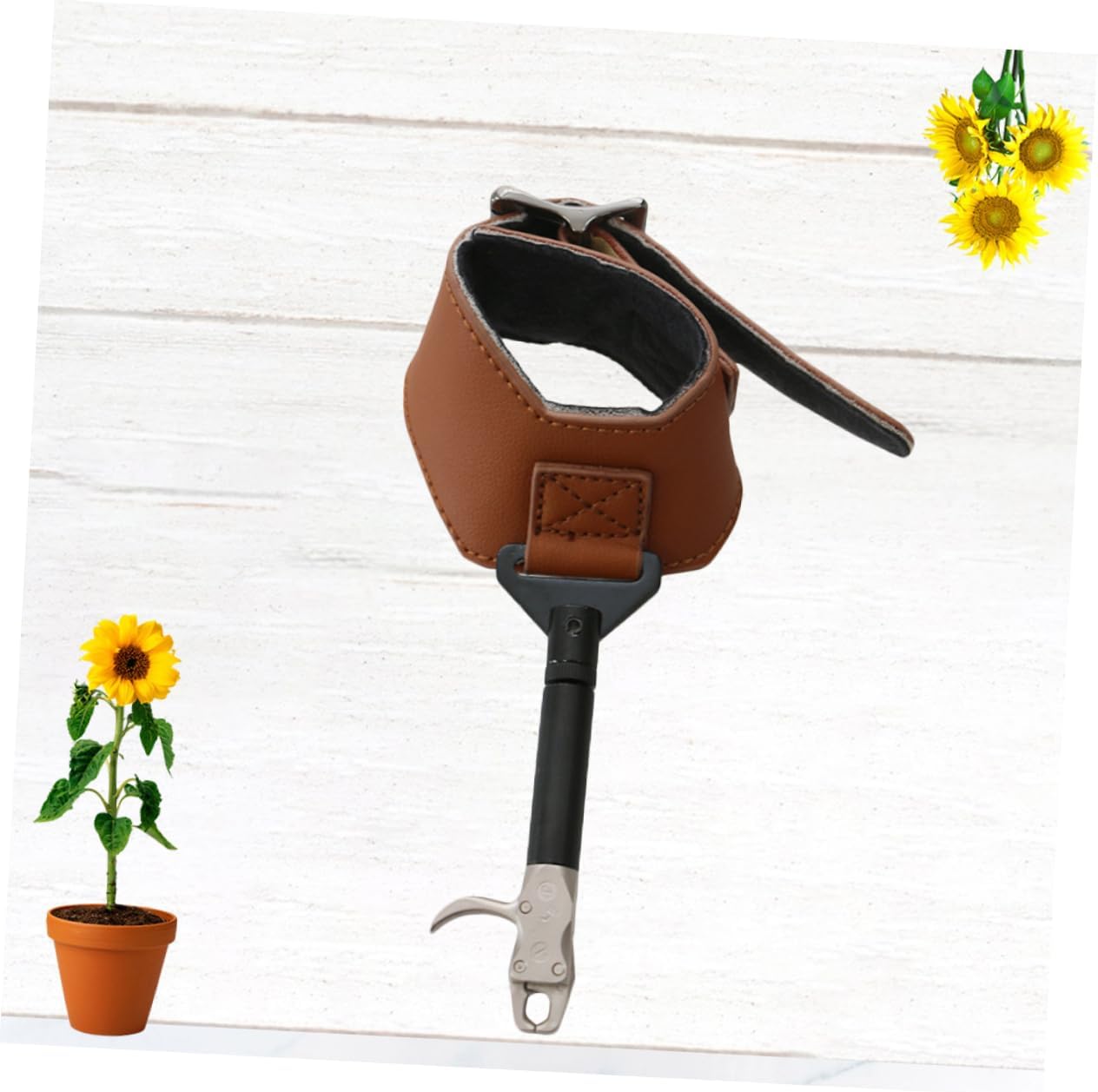 POPETPOP Recurve Bow Aid with Caliper for Enhanced Accuracy Hunting Accessory for All Ages Durable Arrow Wristband Brown Color