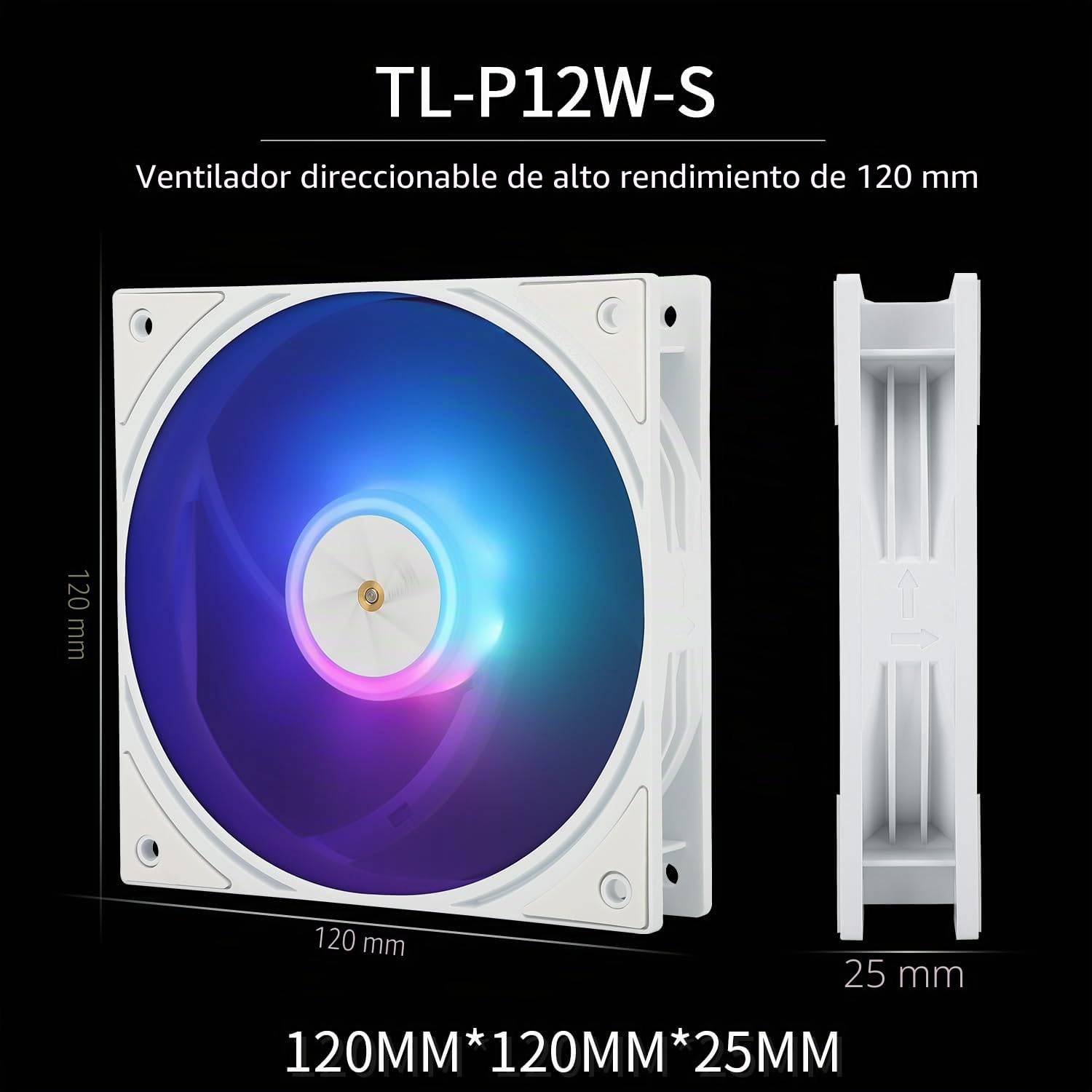 TR Assassin X 120R Digital ARGB Negro Enfriador de cubierta superior de pantalla digital, TL-P12-S PWM Enfriador de aire silencioso, compatible con AM4/AM5, Intel LGA1851/1700/115X/1200