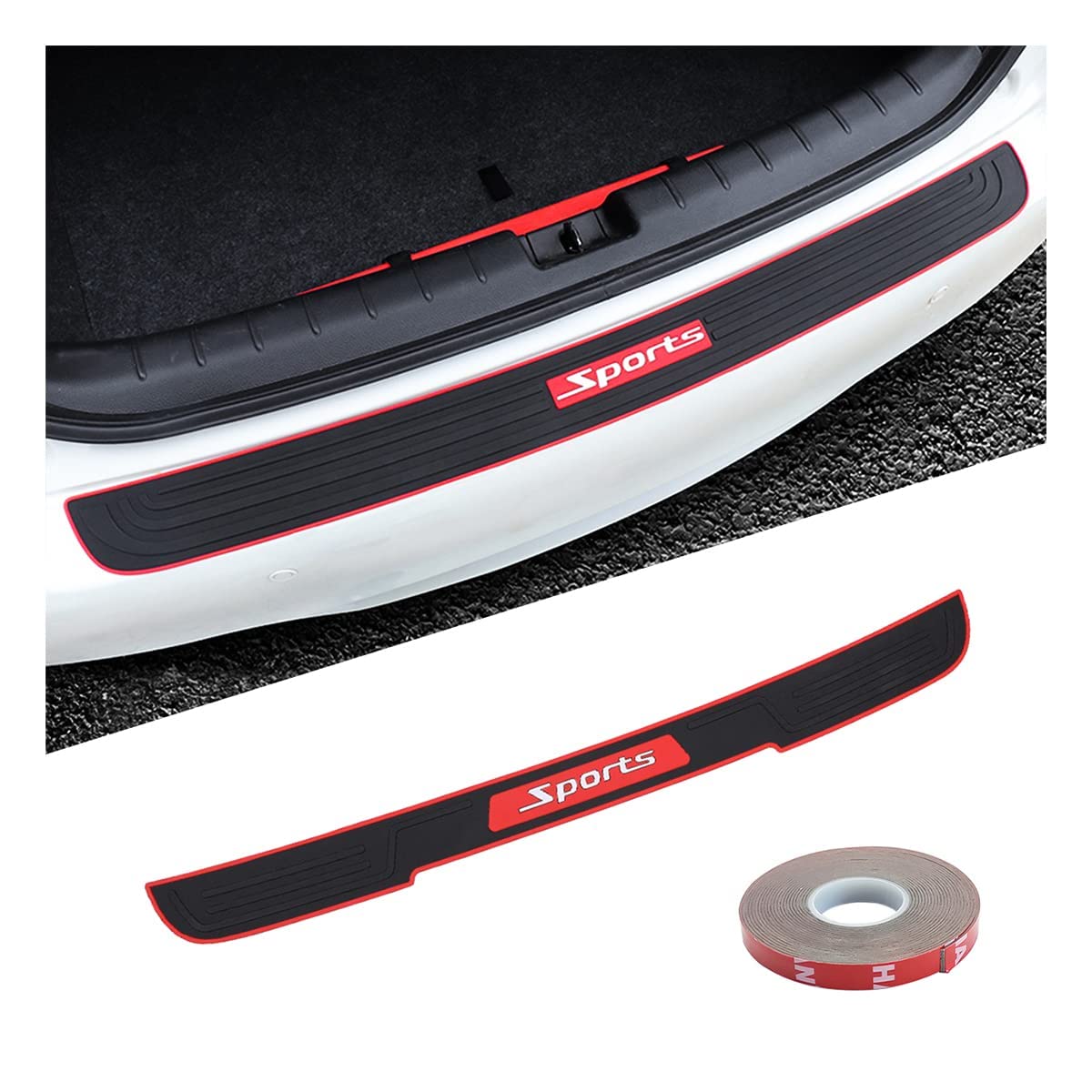 MAKINGTEC Rear Bumper Protector for Car, Universal Rubber Anti Scratch Anti Skid Protector Trunk Crash Protection Strip, Car Protector Accessories for Most Cars (Black, 35.4inch)