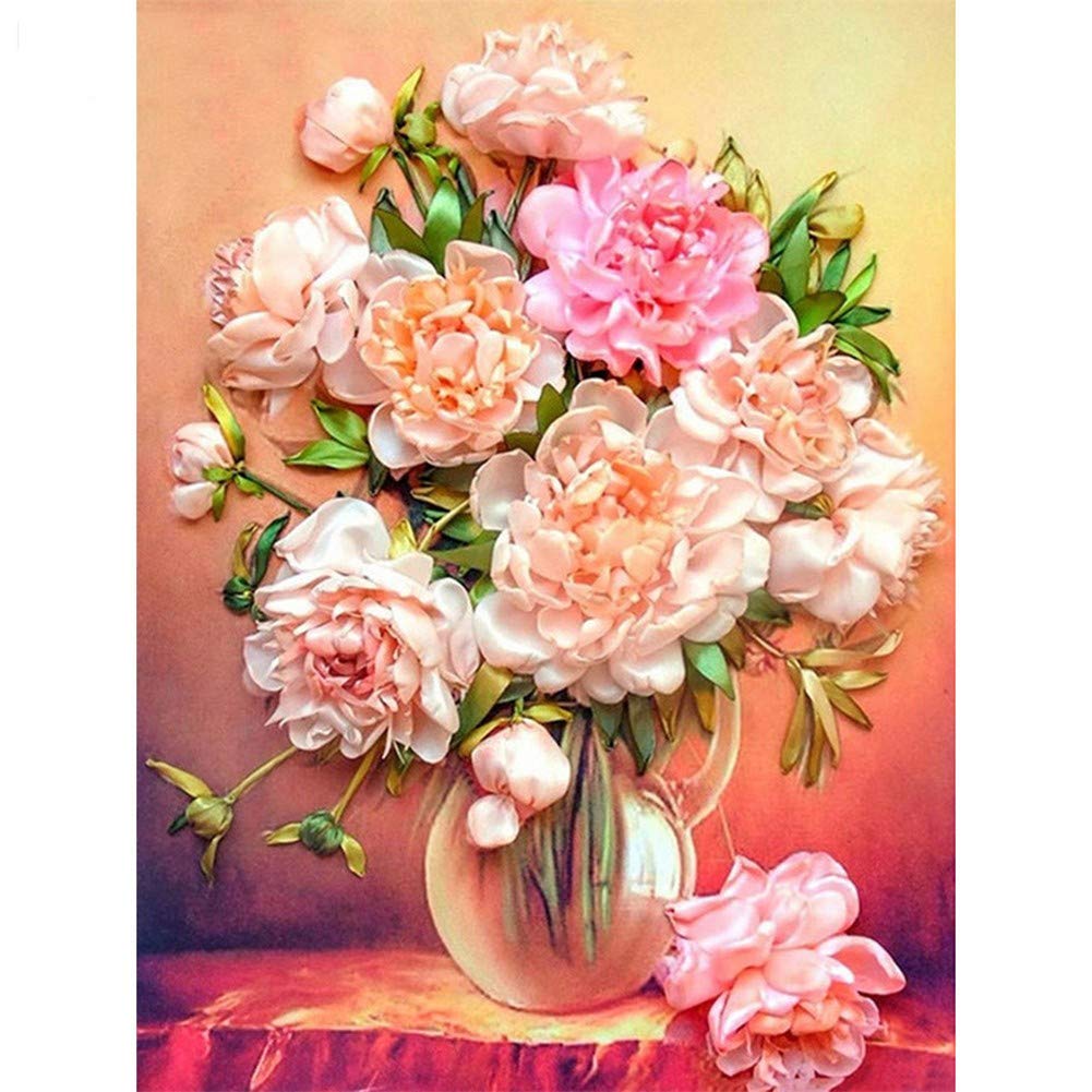 Broderie Diamant 5D Fleur en pot Grand Format 80x100cm DIY