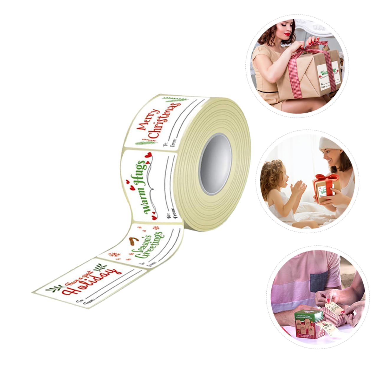 SHINEOFI 3rollen Weihnachtliche Selbstklebende Etiketten Kraftpapier Für Geschenkverpackungen Bastelprojekte Und Festliche Dekorationen Für Persönliche Botschaften Und Kreative