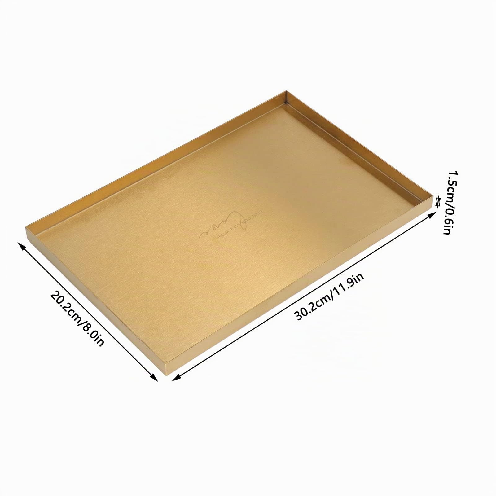 Bandeja de Almacenamiento Decorativa de Acero Inoxidable, Bandeja Organizadora de Almacenamiento de Metal Rectangular Dorada,Vajilla de Cocina para el Hogar Moderno,Joyería, Maquillaje, Artículos
