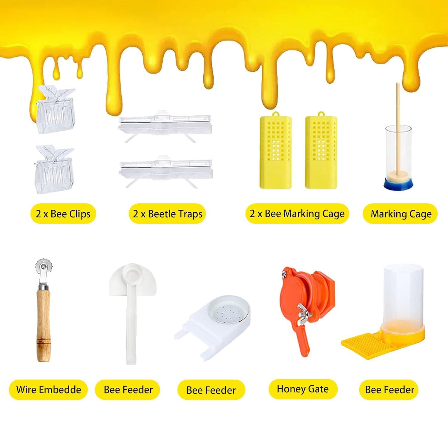 32-teiliges Imkerei-Werkzeug-Starter-Set, Bienenhaltungszubehör – Komplettes Bienenstock-Werkzeug-Set Mit Organizer-Tasche Und Imker-Handschuhen For Anfänger Und Imker