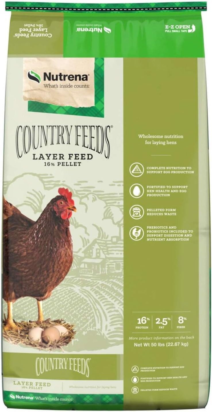 Nutrena Country Feeds 16% Layer Pellets Chicken Feed 50 Pounds