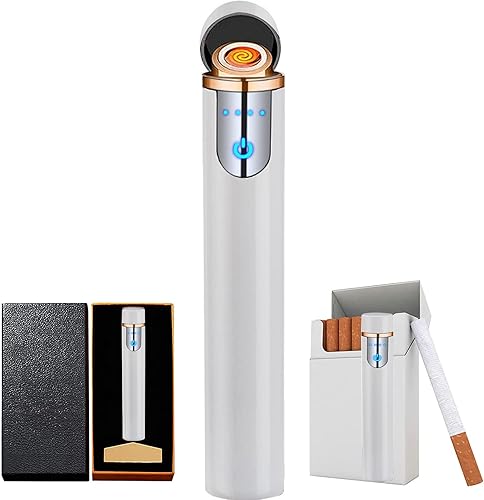 Encendedor electrónico, encendedor recargable por USB, mini tira cilíndrica sin llama, resistente al viento, encendedor eléctrico inteligente de