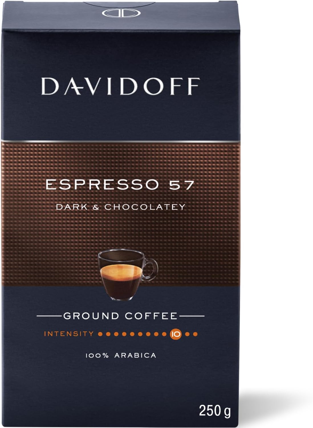 DAVIDOFF Espresso 57 Ground Coffee, 10/12 Intensity, 250 g