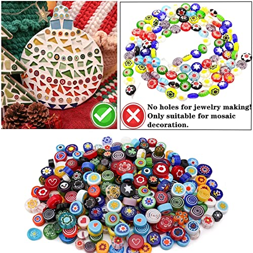 Youway Style Mosaic Glass Tiles For Crafts Bulk, No-Hole Assorted Glass Flower Beads, Mosaic Art Kits For Adults,Glass Mosaic Supplies (114G/4 Ounce) #TOP4