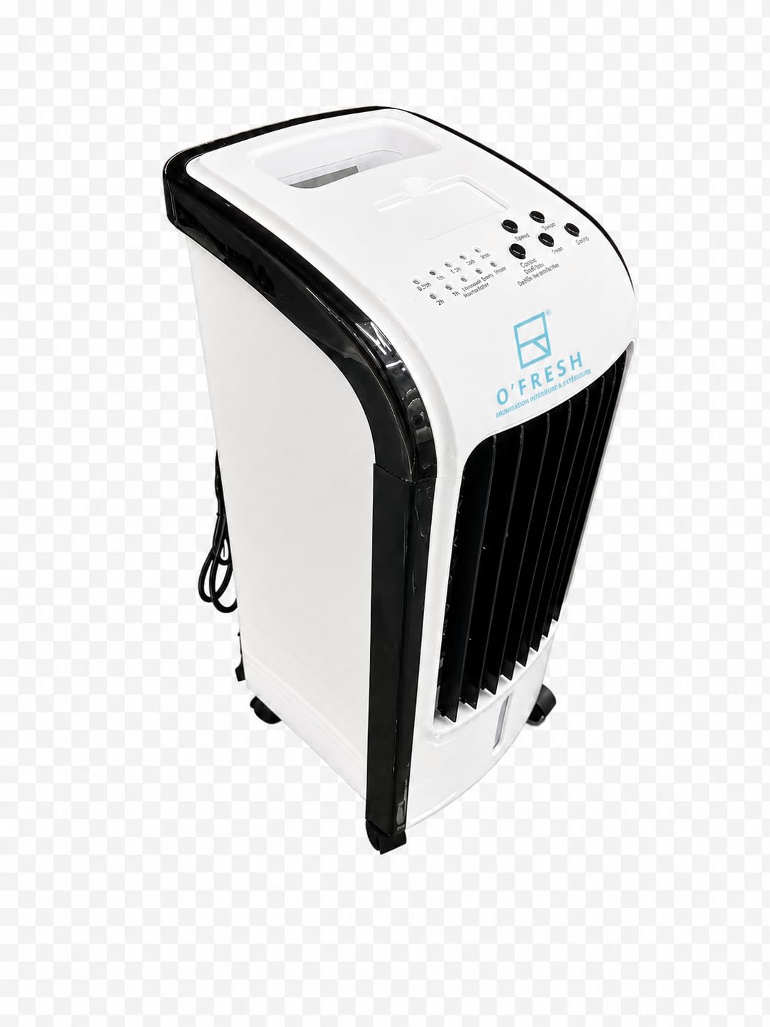 O'FRESH Rafraichisseur d'air silencieux - Portable grace à ses roulettes - Ventilateur à évaporation, rafraichit instantanément - Télécommande - Timer - Assainit l'air ambiant des polens et poluants